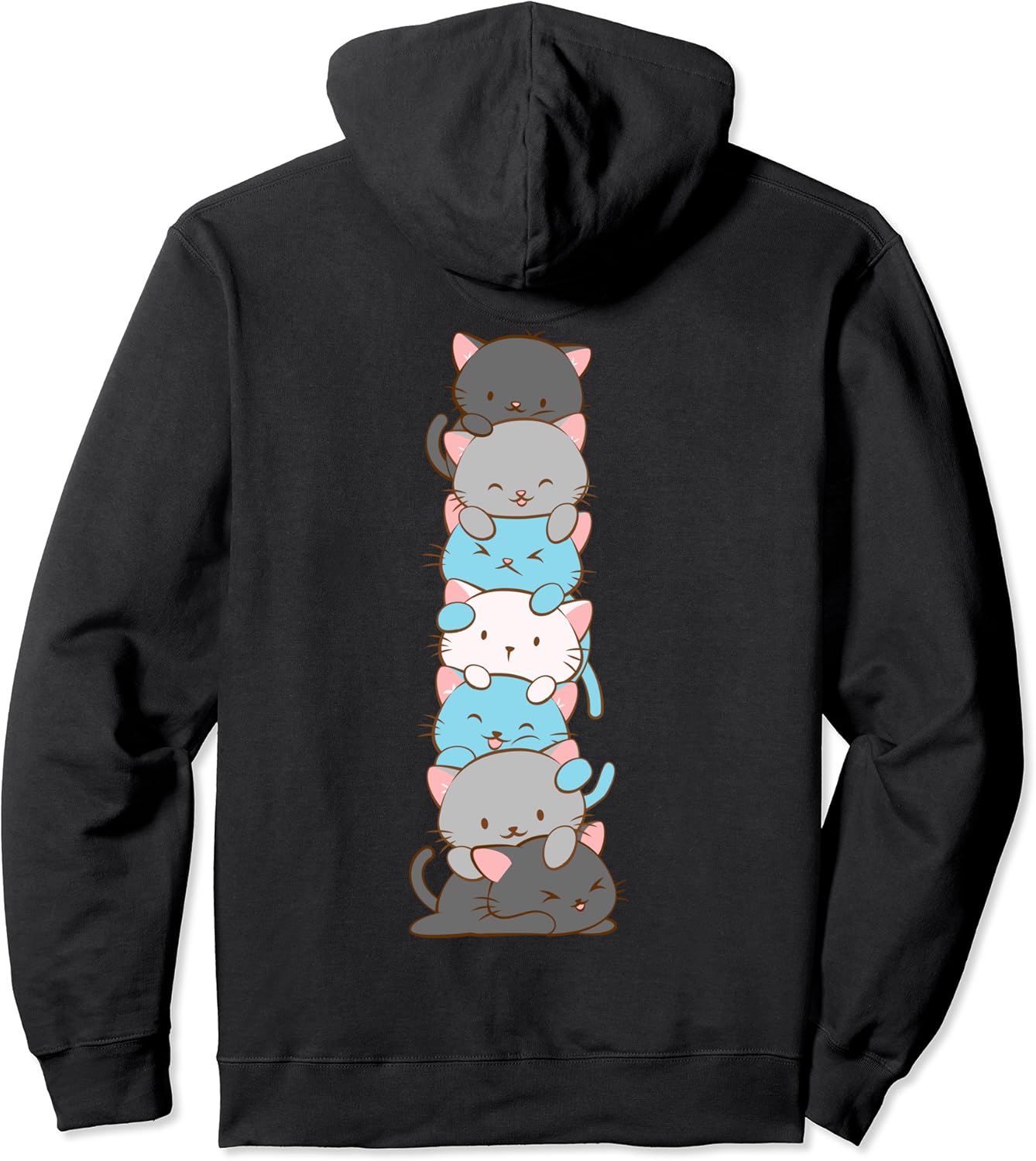 Cute Demiboy Pride Kawaii Cat Art Pullover Hoodie